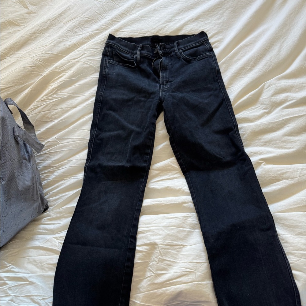 MOTHER Rascal Black Straight Leg Jeans